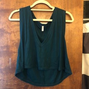 Free People Dark Green Cropped Tank